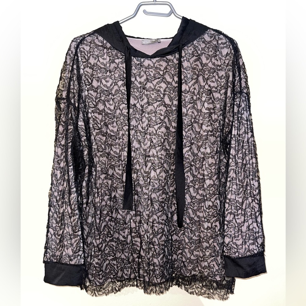 Zara Black Lace Hoodie Women  Size S US